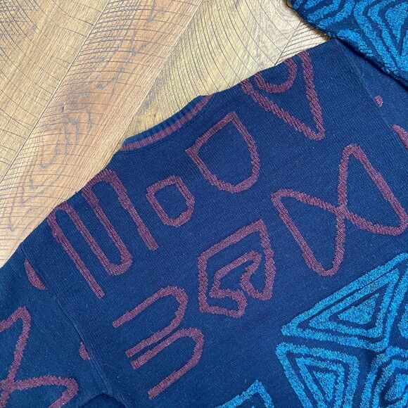 VINTAGE ugly abstract oversized sweater - Picture 5 of 5